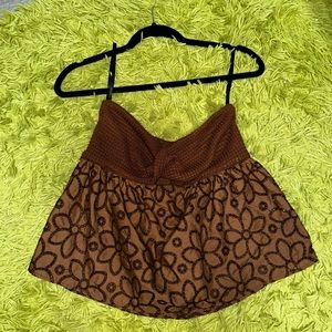 Adorable brown floral tube top